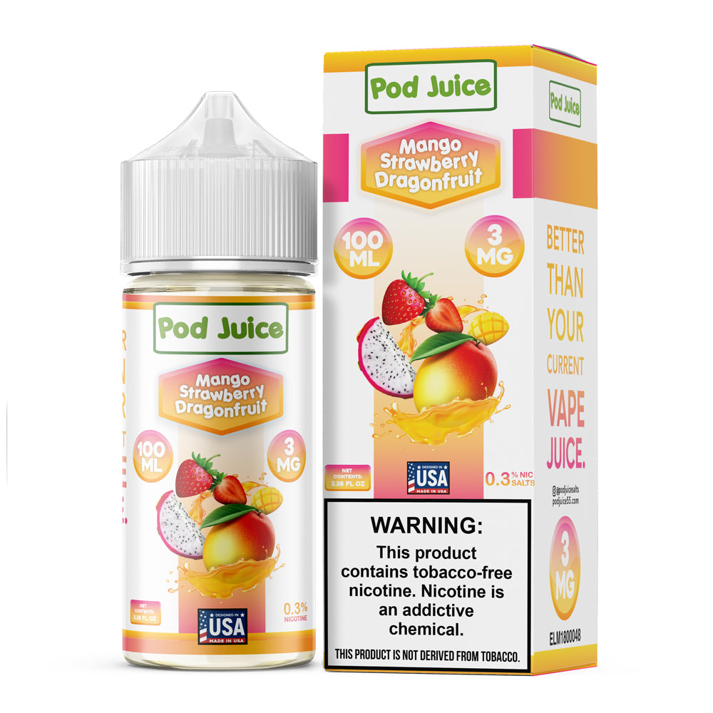 Pod Juice Mango Strawberry Dragonfruit 100mL - The V Spot Thousand Oaks