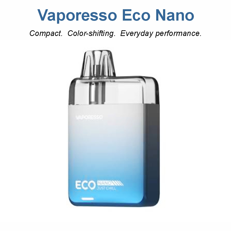 Vaporesso Eco Nano Compact. Color-shifting. Everyday performance.